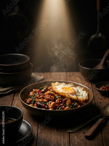 Thai Pad Kra Pao (Stir-fried basil with minced pork).