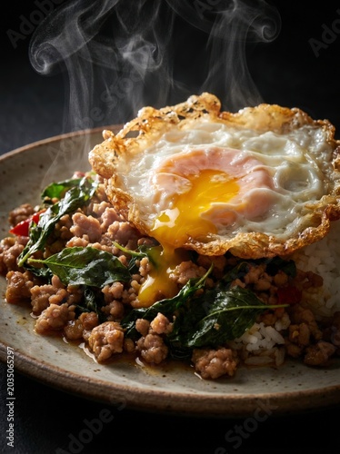 Thai Pad Kra Pao (Stir-fried basil with minced pork).