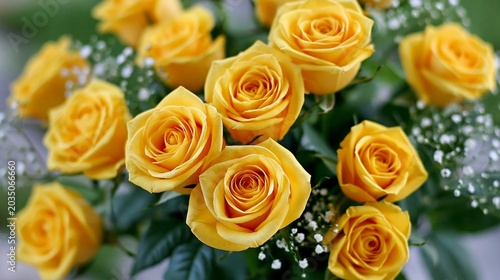 yellow rose bouquet with elegant floral beauty and romantic charm
