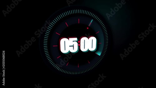 Futuristic digital clock ticking with glowing biometric interface