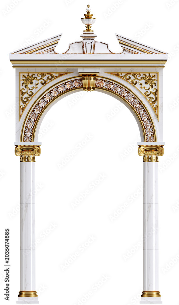 Fototapeta premium Classic door window arched frame