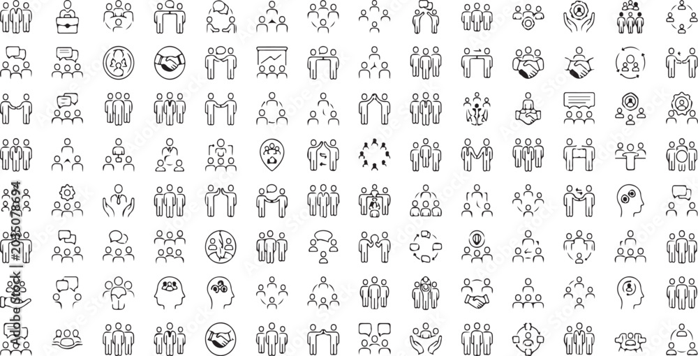 Fototapeta premium Hand-drawn safety symbols including hazard warnings, first aid, and emergency signs for workplace or public safety materials.