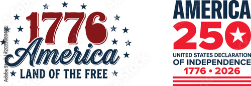 Bild auf Leinwand Celebrating 250 years of american independence day 1776 land of the free