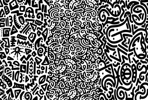 Set background graffiti doodle Art abstact.