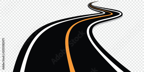 Hand drawn of Road and highway.Straight asphalt road going to the distance.vector illustration
