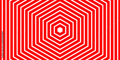 Obraz na płótnie Abstract vector op art pattern Monochrome graphic red and white ornament