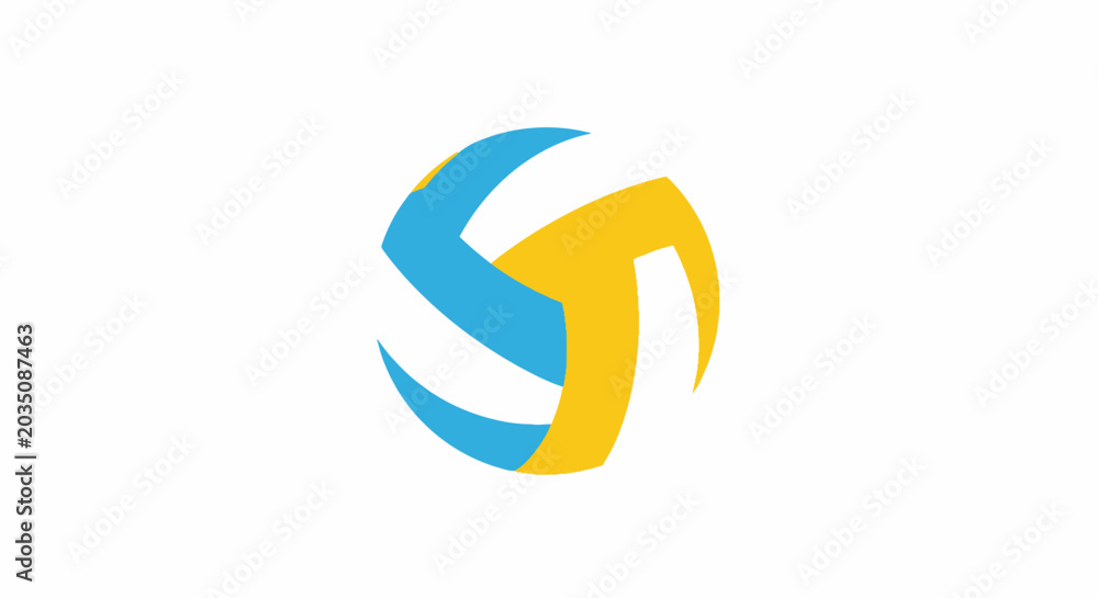 Obraz premium Volleyball Sports Equipment Logo Design.