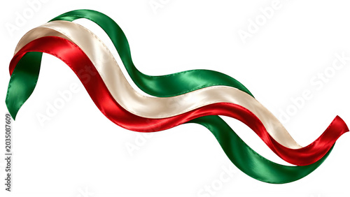 Ribbon Italian flag colors waving