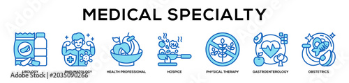 Schilderij op canvas blue - Medical Specialty web banner icon vector illustration concept