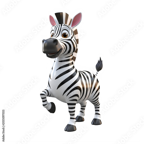 Zebra standing with colorful headband and bowtie
