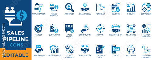 Fotografía B2B Sales Pipeline CRM Revenue Forecast Customer Journey Lead Conversion Deal Ve