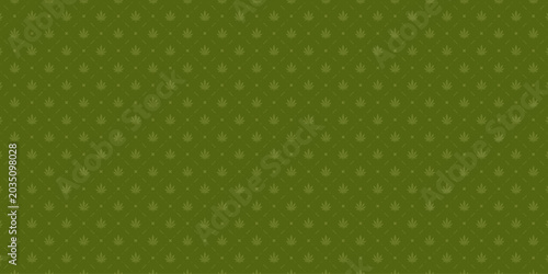 Bild auf Leinwand seamless pattern with cannabis sativa element on green background