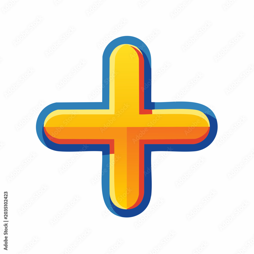 Obraz premium Stylized Plus Sign Icon