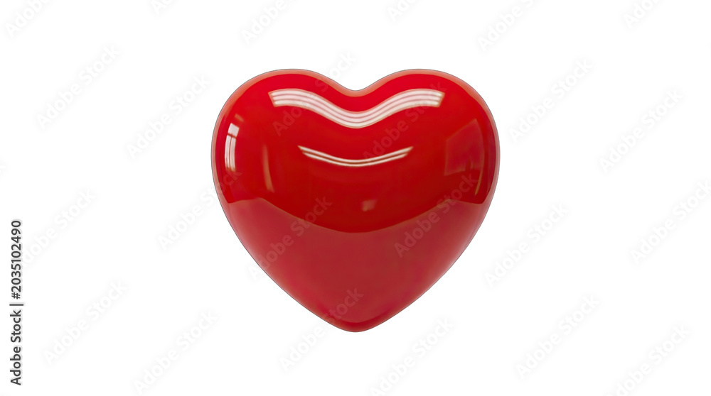 Fototapeta premium Shiny red heart isolated on transparent background
