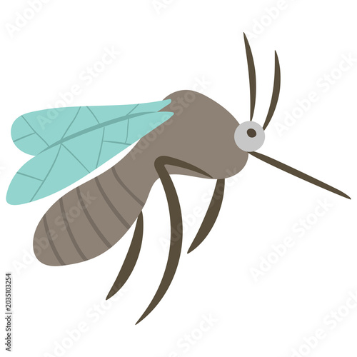 фотографія Cute cartoon mosquito illustration with long needle