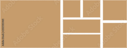 Schilderij op canvas Set of blank rectangle and Postage stamp frames