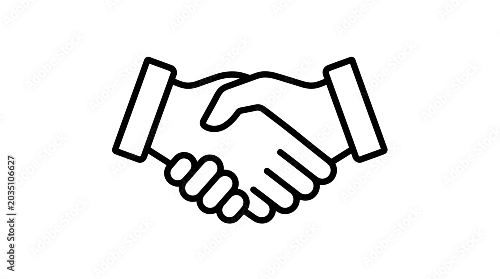 Obraz premium Handshake icon symbolizes a professional agreement and successful partnership between two businesses or corporate entities.