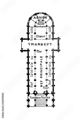 Bilde på lerret Traditional church layout