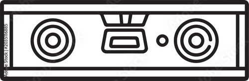 Cuadro en lienzo A simple line illustration of a spirit level, a common construction tool used to determine if a surface is horizontal