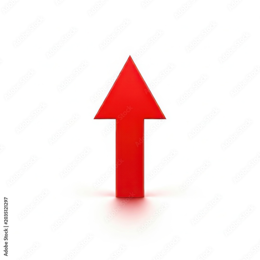 Fototapeta premium Bold red upward pointing arrow icon