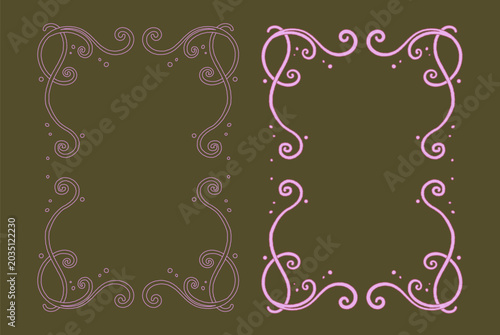 Whimsy Decorative Swirly Art Nouveau Portrait Border