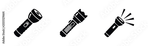 Obraz na plátně Flashlight, textured flashlight, shining flashlight icons