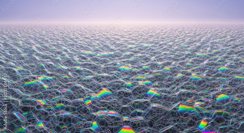 Fototapeta premium Holographic, iridescent, shimmering surface, rainbow colors, futuristic background