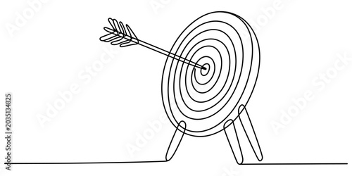 Foto Bullseye Target with Arrow, Archery Goal