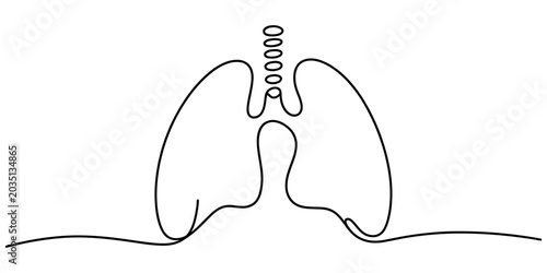 Foto Anatomical drawing of human lungs and trachea