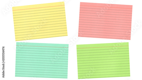 Index card business office education scrapbook scrapbooking template - set collection of blank colored lined index cards texture isolated on transparet or white background png