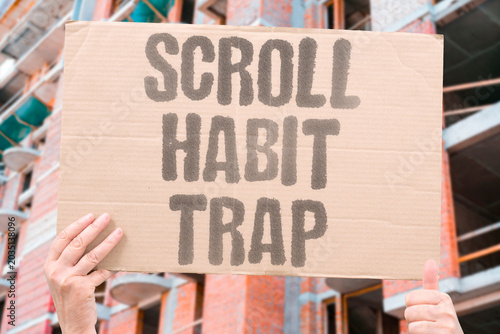 Cuadro en lienzo "Scroll Habit Trap" Scrolling becomes an automatic habit