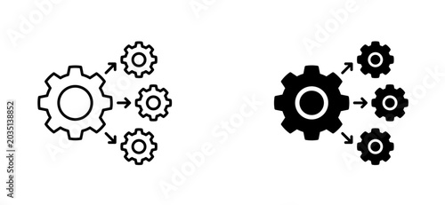 Automation Scaling Line and Solid Icon with Editable Stroke