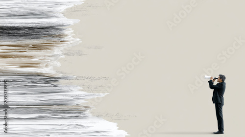 Designer Searching Unsigned Papers Missing Contracts Fading Patent Sketch | Intellectual Property Ownership Gaps Creative Uncertainty Hand-Drawn Ink Illustration

