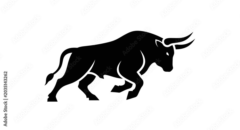 Fototapeta premium Minimalist Bull Head Graphic with Dotted Surface Pattern