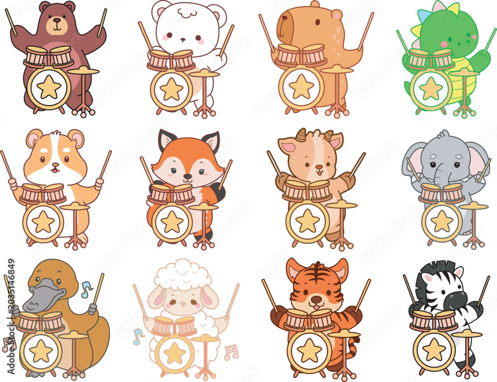 Obraz premium Seamless design for background of random animals 