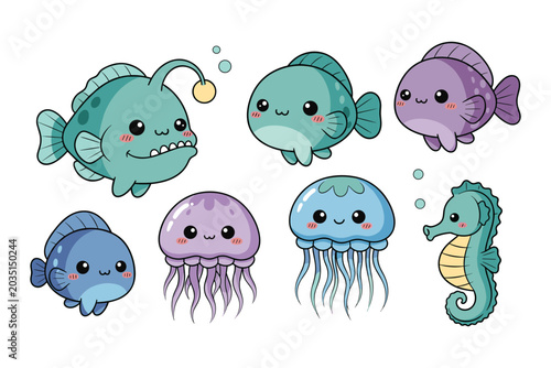 Cute Kawaii Sea Creatures Collection