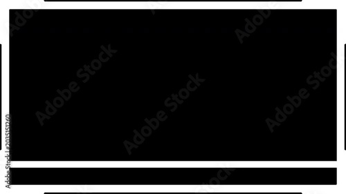 A sleek and modern 2D white solid-color overlay frame, a pristine motion graphics UI element for dynamic digital displays, perfectly isolated on a transparent background.