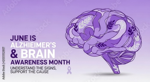 Alzheimer's awareness month brain illustration