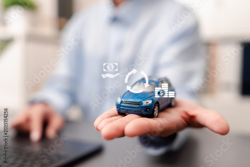 Fotografi Auto finance and car title loan concept