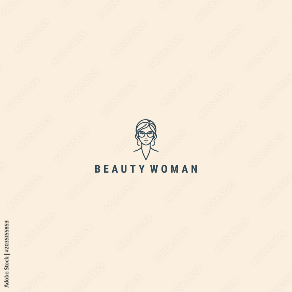 Fototapeta premium Beauty woman logo vector icon illustration style