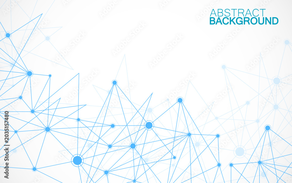 Fototapeta premium Abstract geometric background with connecting dots and lines. Modern technology concept. Polygonal structure