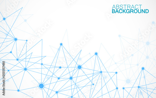 Abstract geometric background with connecting dots and lines. Modern technology concept. Polygonal structure