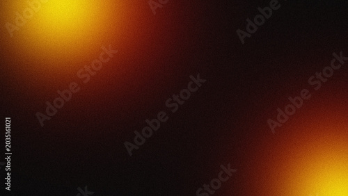 Obraz na plátně Dark Grainy Gradient Background with Warm Orange and Yellow Light Leak