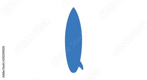Canvas Print blue surfboard silhouette on white background