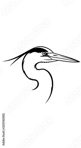 Black and white minimalist line art of a bird in flight.