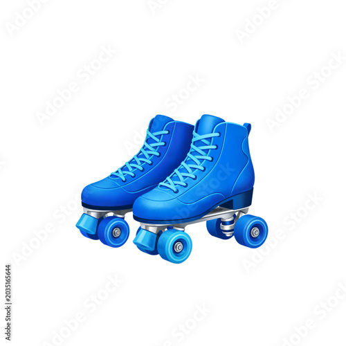 Vibrant blue roller skates with a retro design, perfect for fun and active outdoor activities