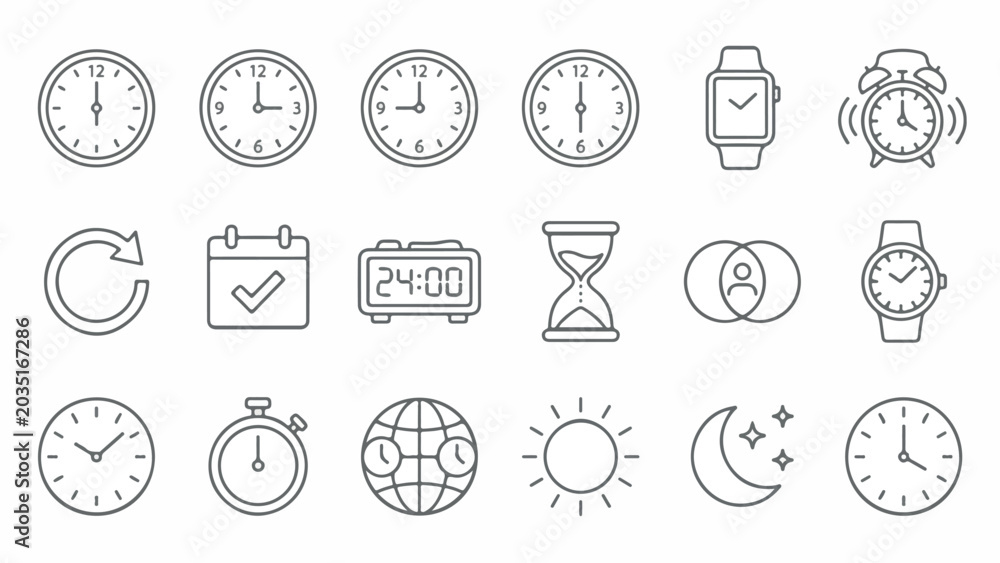 Fototapeta premium set of different clocks