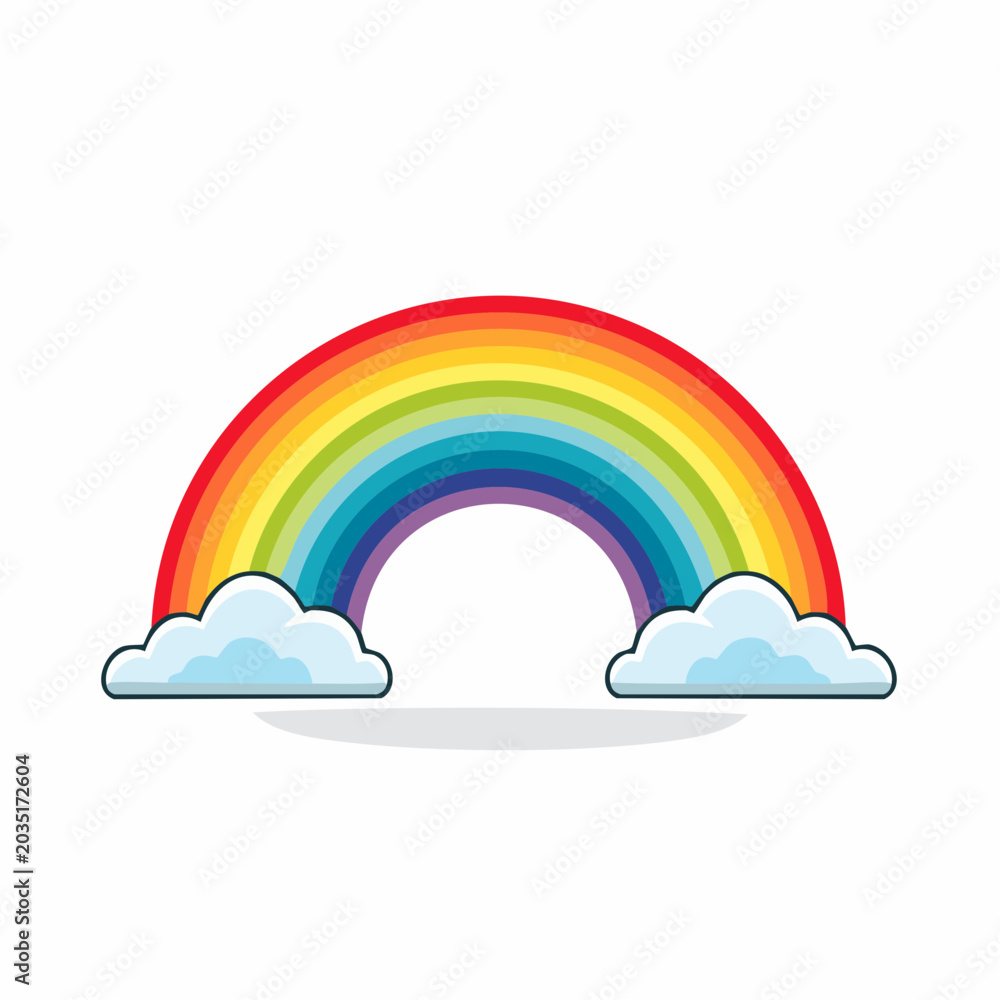 Fototapeta premium Colorful Rainbow Arch with Clouds