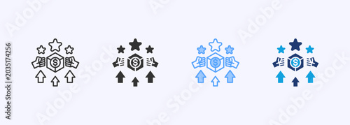 Foto Competitiveness Icon Set Multiple Style Collection Illustration