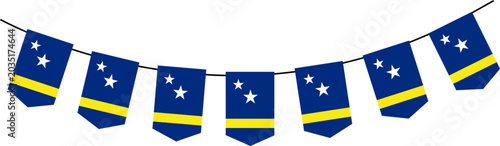 Curacao Flag Bunting Decoration Illustration